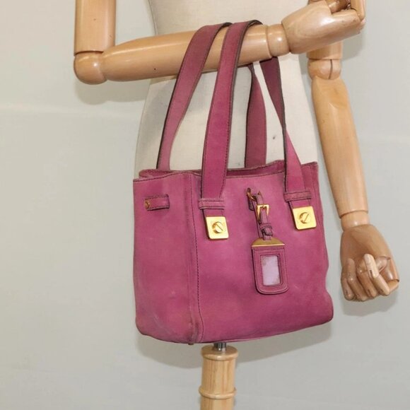 PRADA Hand Bag Suede Pink Auth BD1884 - Picture 15 of 16